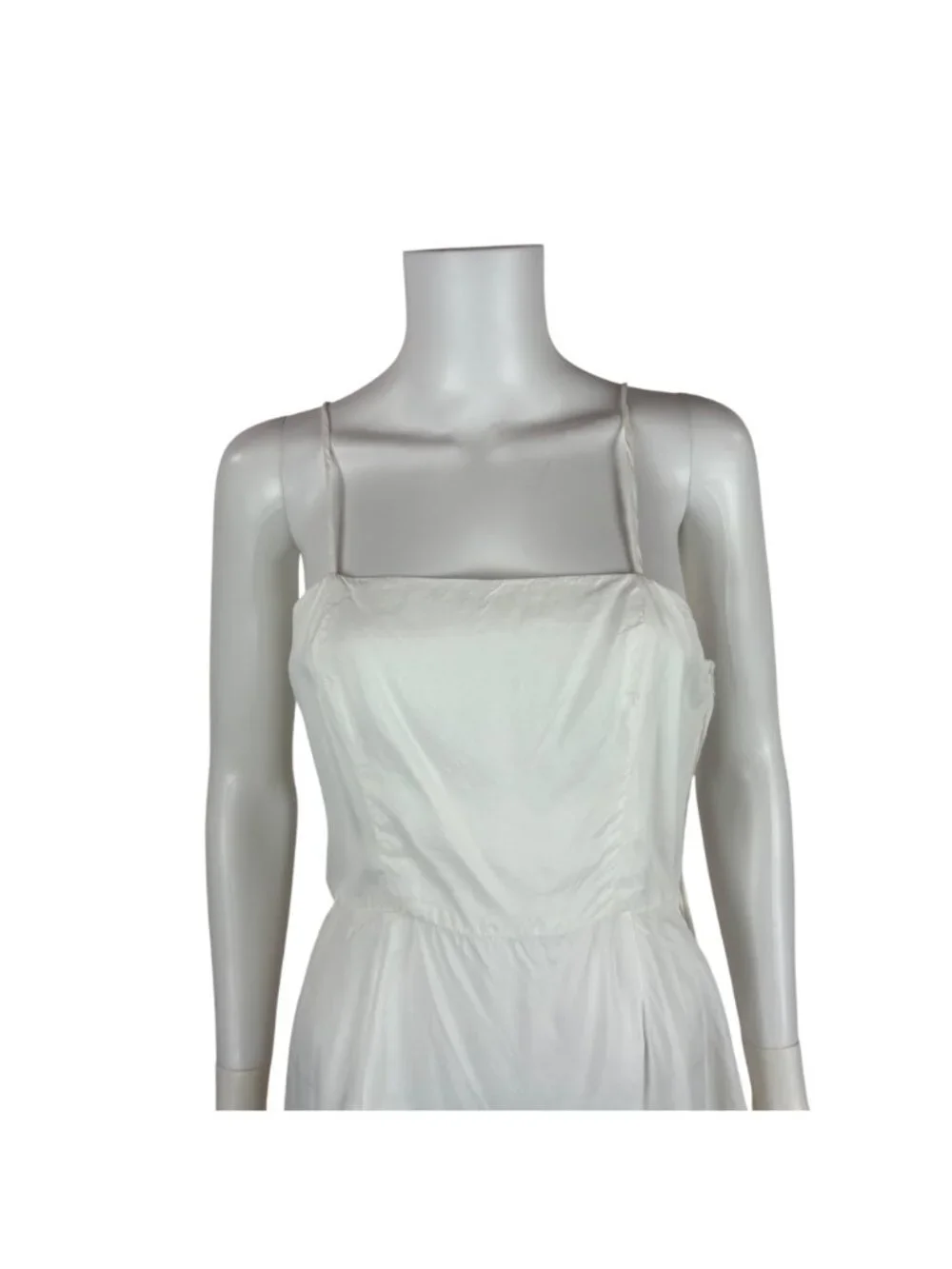 Vintage 90s Slip Dress Womens Extra Small White Knee Length Lingerie - Picture 4 of 10